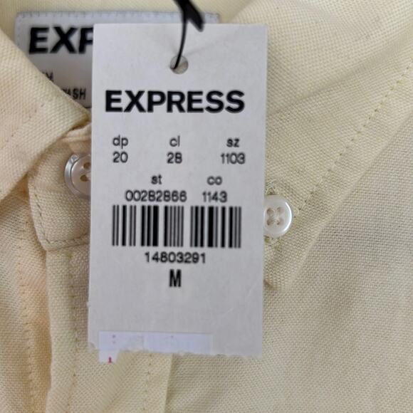NWT Express Yellow Button Down Shirt- M - Picture 7 of 8